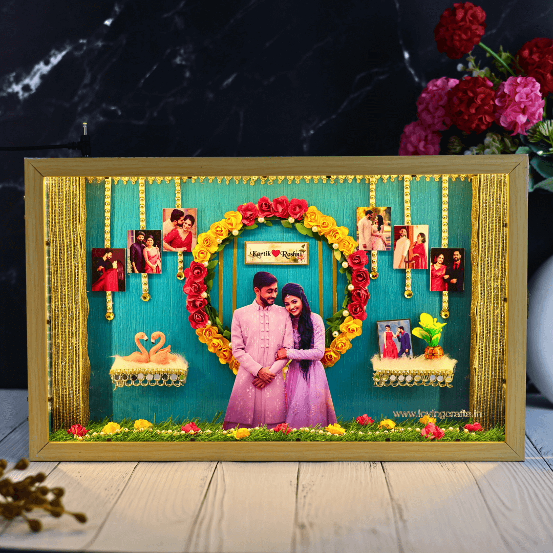 Happy Wedding 3D Miniature Frame