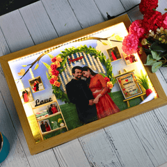 Personalised Wedding Anniversary Miniature LED Frame