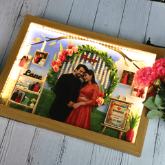 Personalised Wedding Anniversary Miniature LED Frame